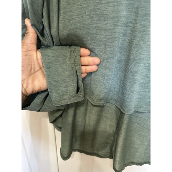 Free People Cadence Top Layering Long Sleeve Tee Green Women Sz S Stretchy Soft - Picture 7 of 12
